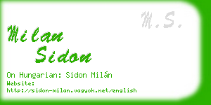 milan sidon business card